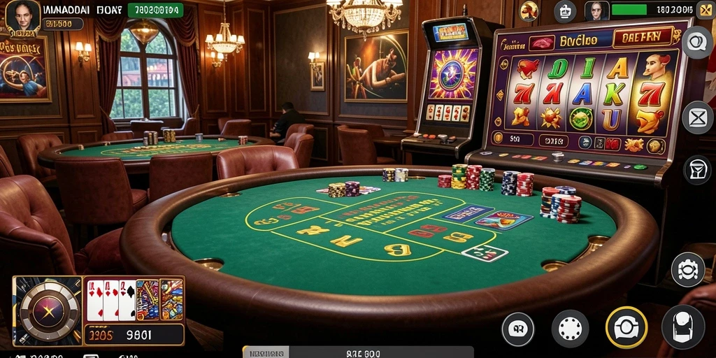 Screenshot menunjukkan berbagai tema permainan slot yang tersedia.